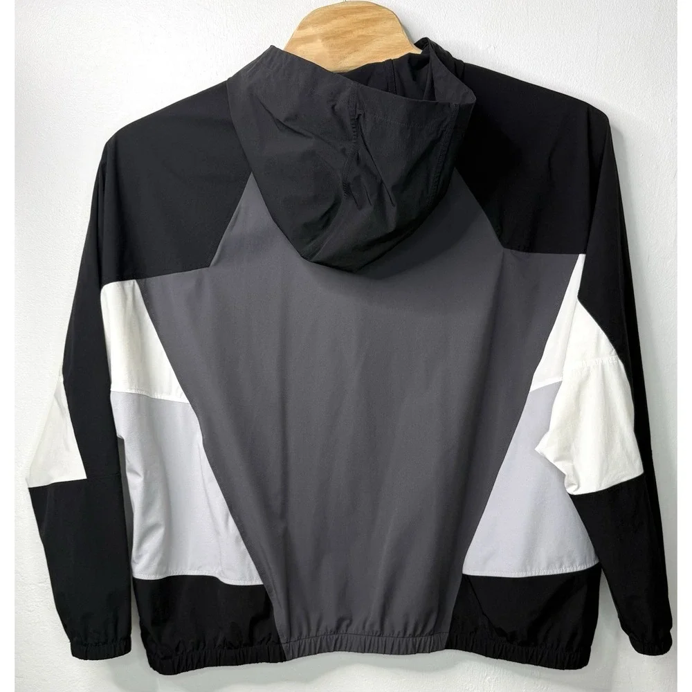 KARL LAGERFELD Paris Hooded Windbreaker Jacket XXL Colorblock Zip -3164